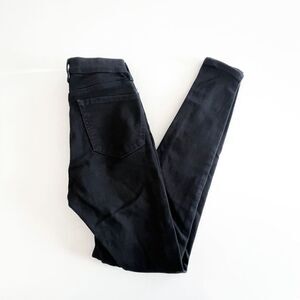 Topshop Womens Pure Black Jamie Denim Jeans High Rise Tall Size 28